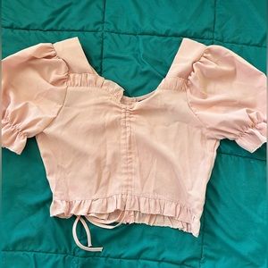 Light pink nasty gal crop top, US 4